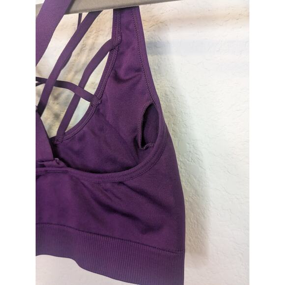 VICTORIA SECRET SPORT Purple Unpadded Sports Bra Strappy Womens Size Medium - Picture 6 of 6